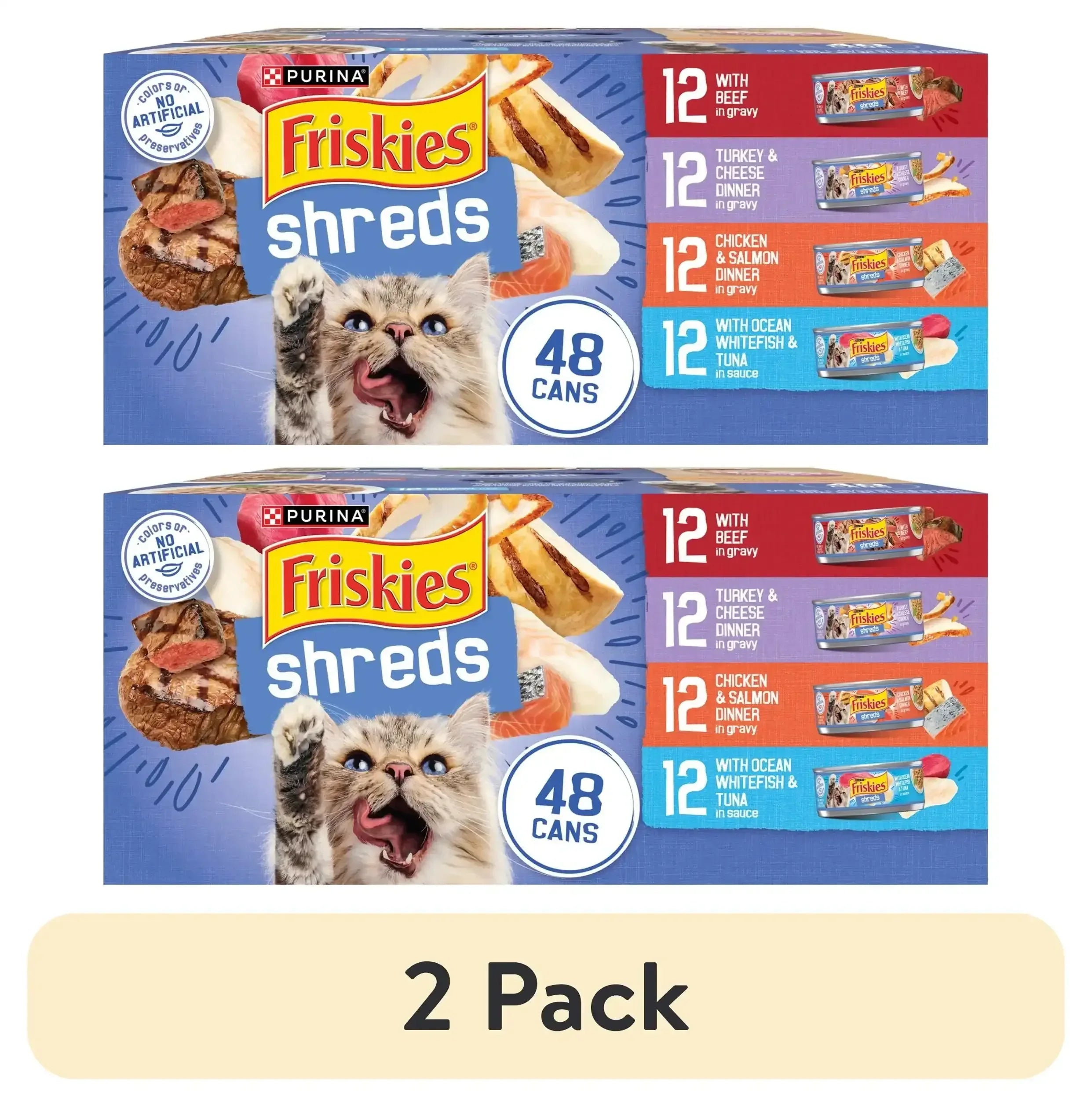 Purina Friskies Shreds Gravy Variety Pack, Wet Cat Food, 5.5 oz Cans - USA MEGA SHOP
