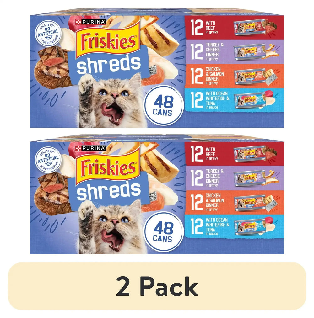 Purina Friskies Shreds Gravy Variety Pack, Wet Cat Food, 5.5 oz Cans - USA MEGA SHOP
