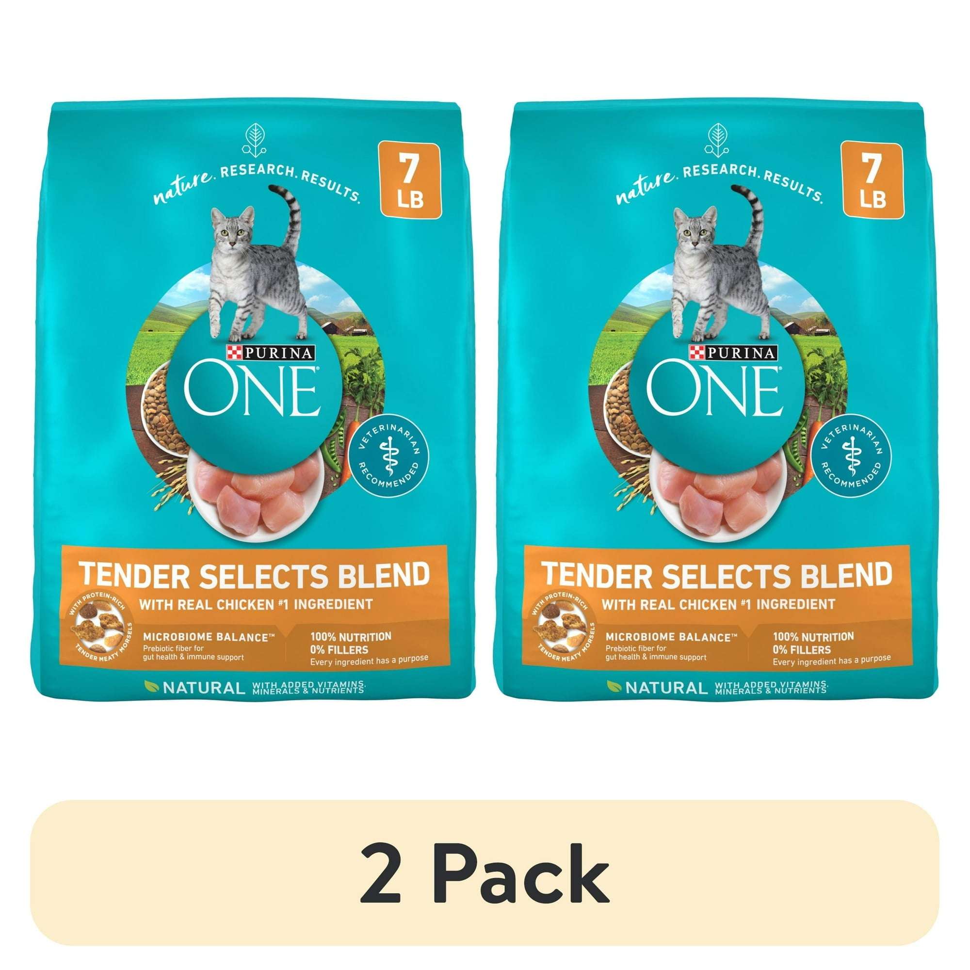 Purina ONE Tender Select Blends Dry Cat Food, Chicken, 7 lb Bag