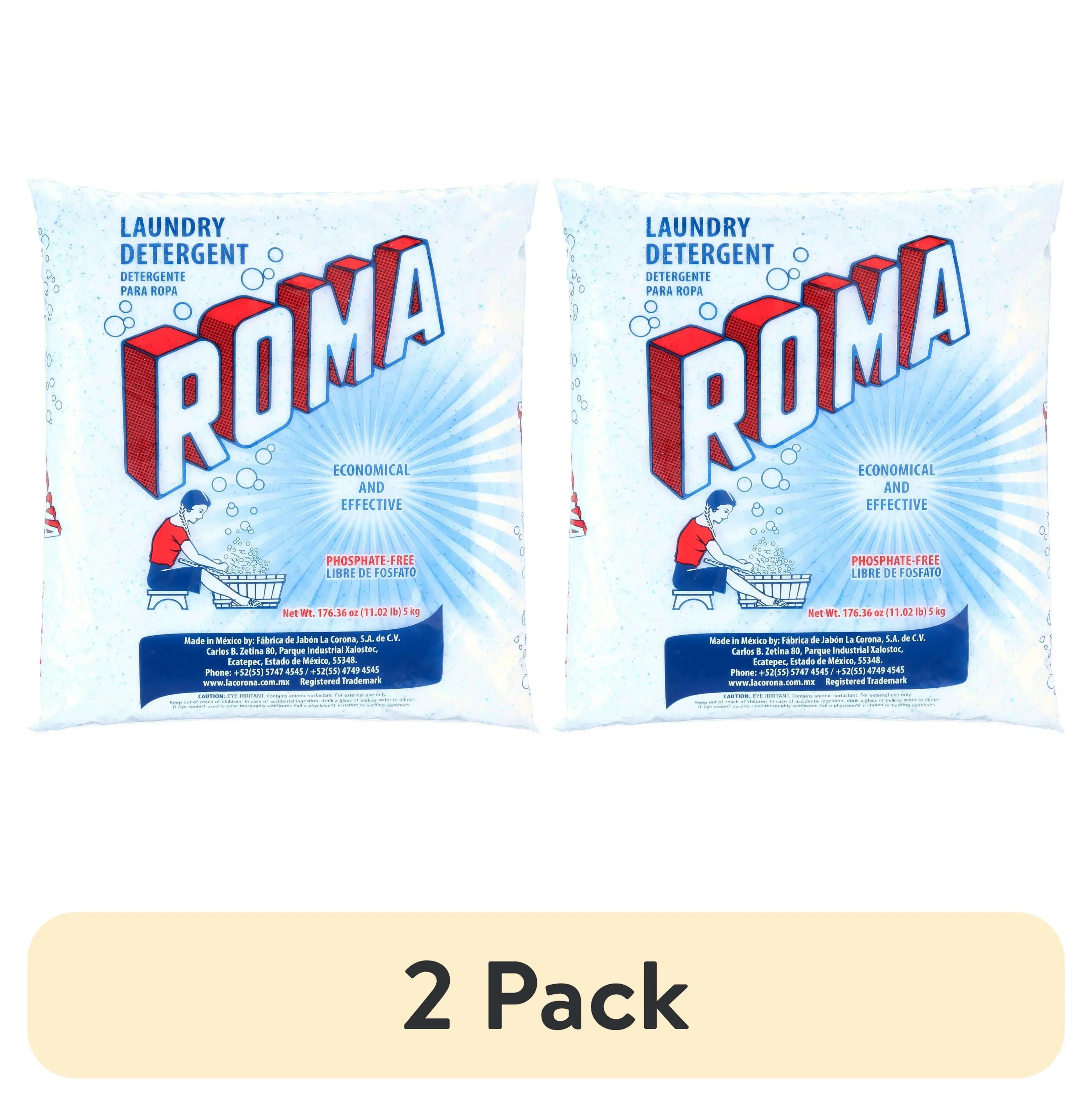 Roma Laundry Detergent, Heavy-Duty Use, All Ages, Biodegradable & Phosphate-Free, Fast Dissolving Laundry Detergent, Powder Cleanser with Anionic Surfactant, 11 lb