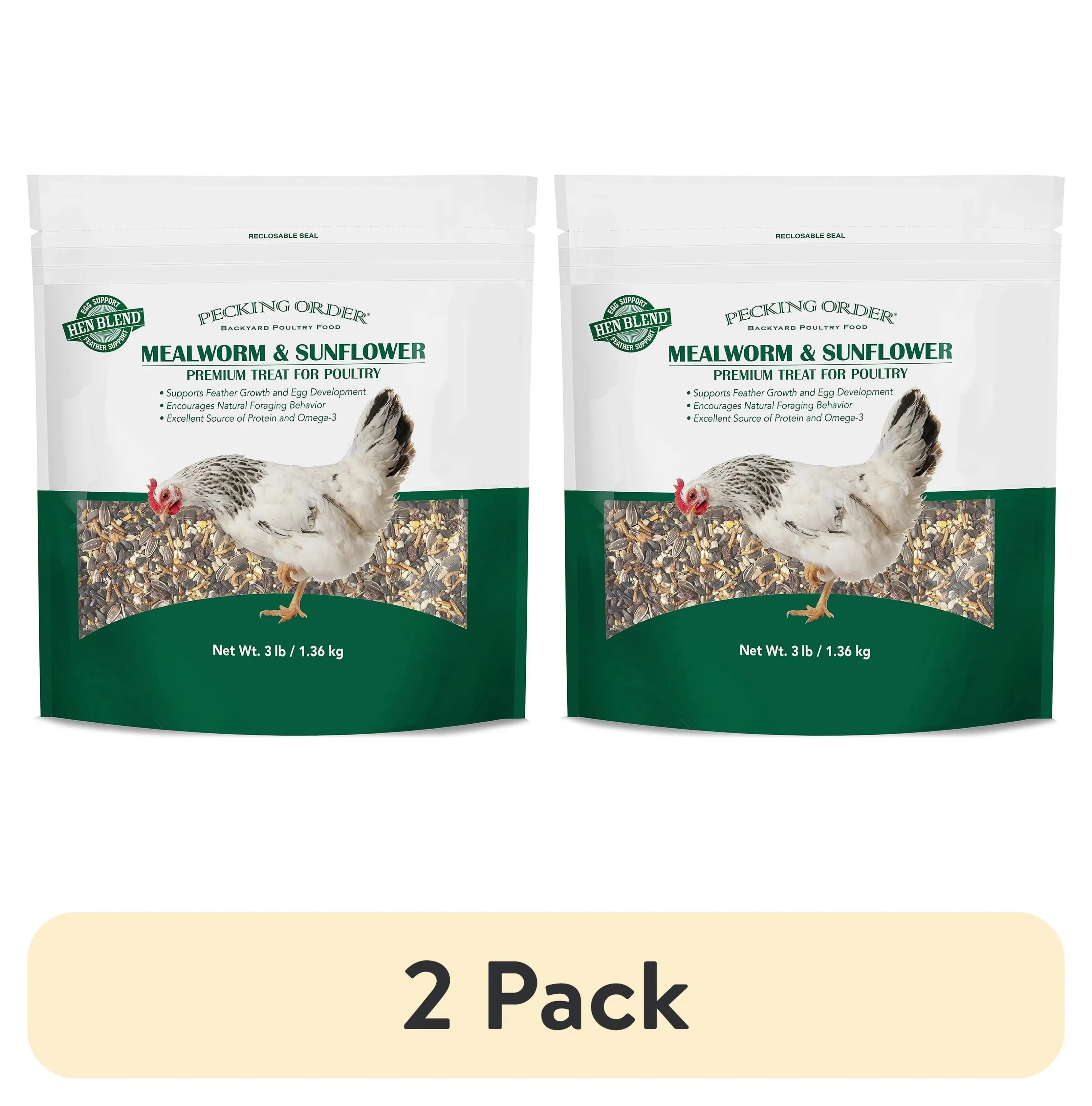 Red River Commodities Pecking Order Mealworm & Sunflower Chicken Treat; 3 lb. Bag - USA MEGA SHOP