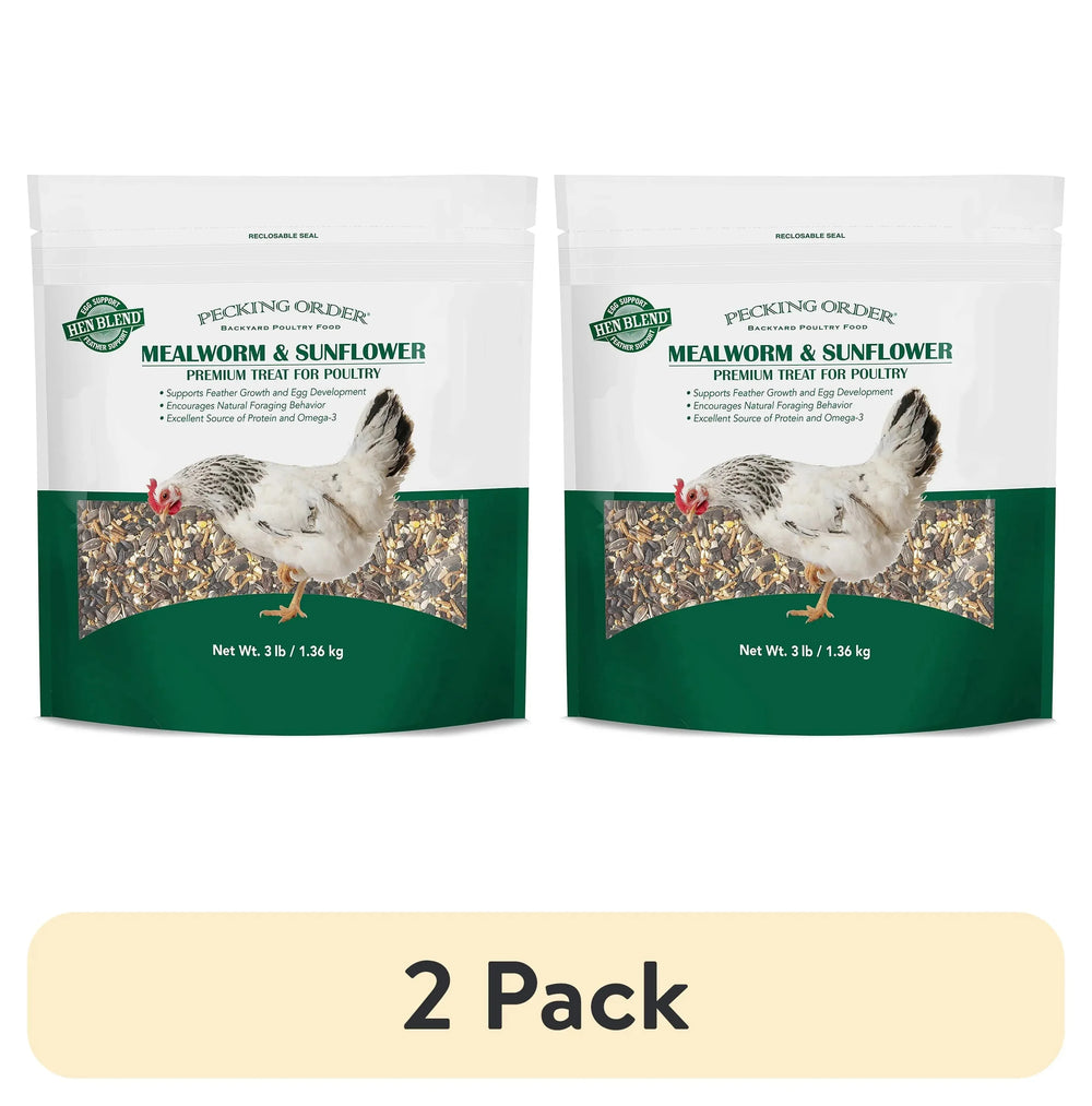 Red River Commodities Pecking Order Mealworm & Sunflower Chicken Treat; 3 lb. Bag - USA MEGA SHOP