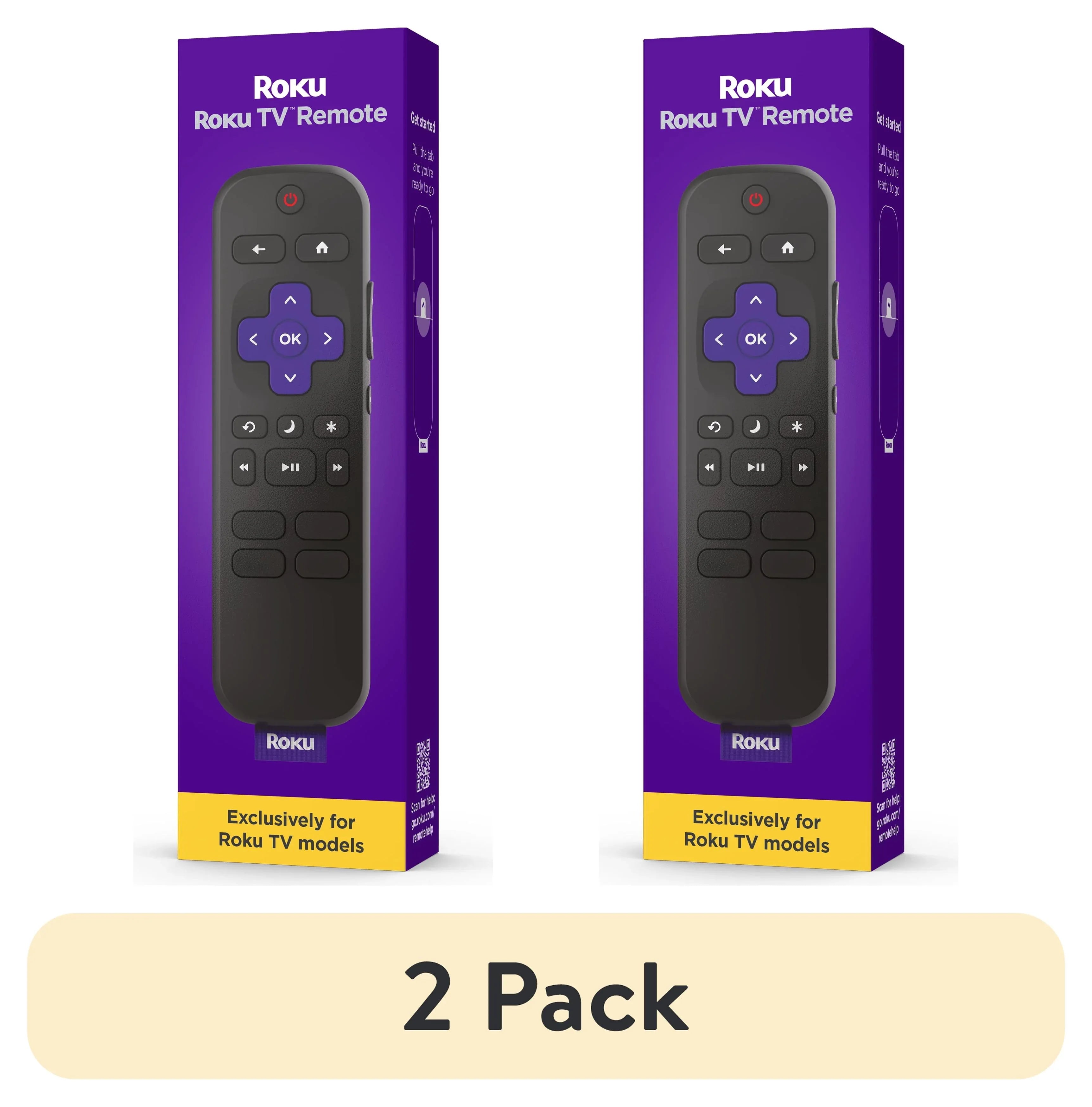 Roku TV Remote Control - Simple Setup & App Shortcuts - Compatible with Roku TV models ONLY - Black