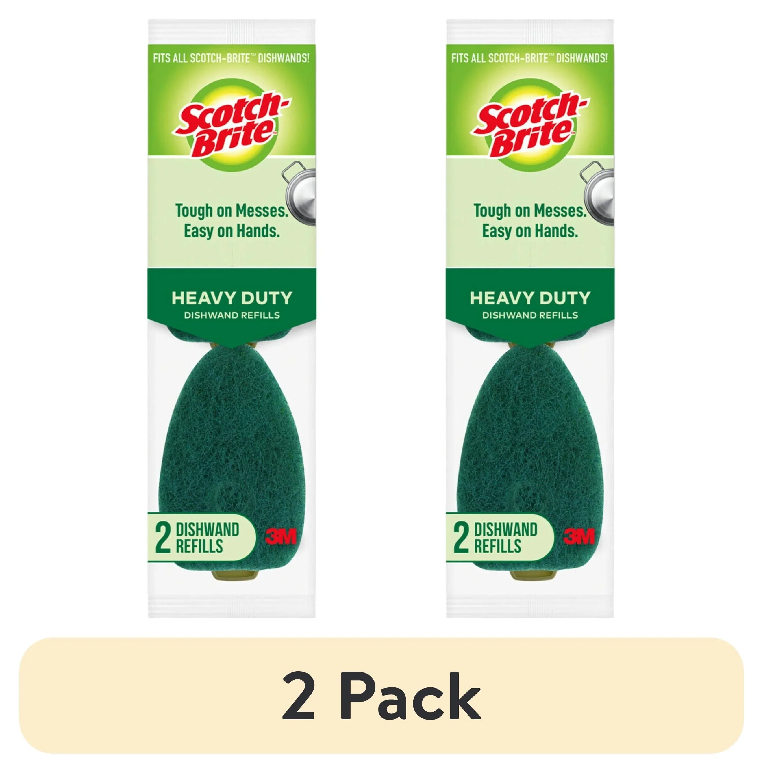 (2 pack) Scotch-Brite Heavy Duty Dishwand Refill Heads, 2 Refills Total