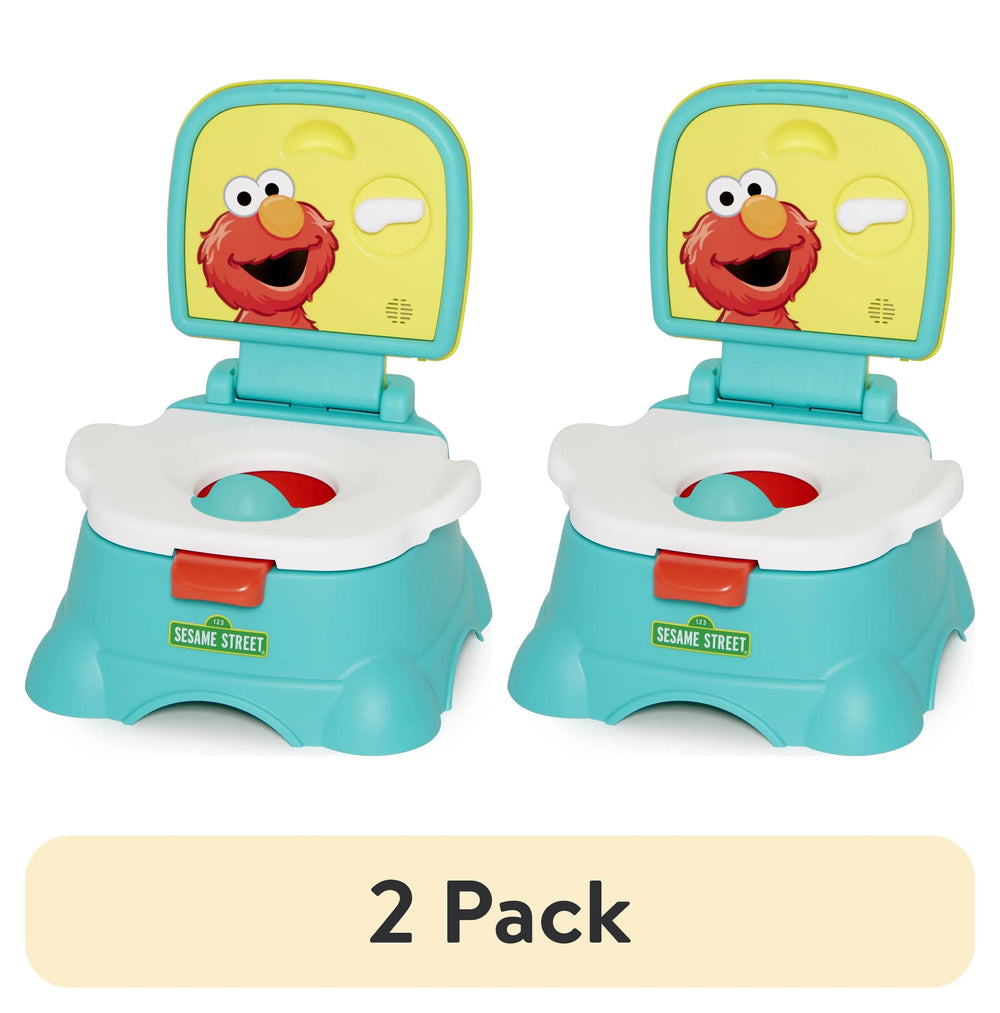 Sesame Street Elmo Hooray 3-in-1 Potty Chair, Toilet Trainer, Step Stool, Flush Handle, Unisex - USA MEGA SHOP