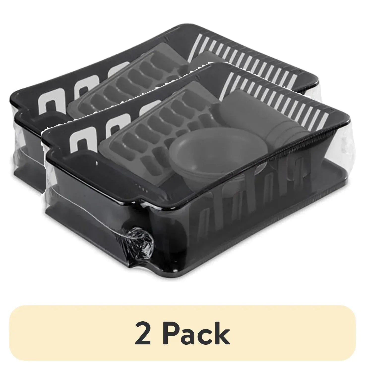 Sterilite 12 Piece Kitchen Set, Includes Sinkset, Bowls, Tumblers, Ice Cube Trays, Black