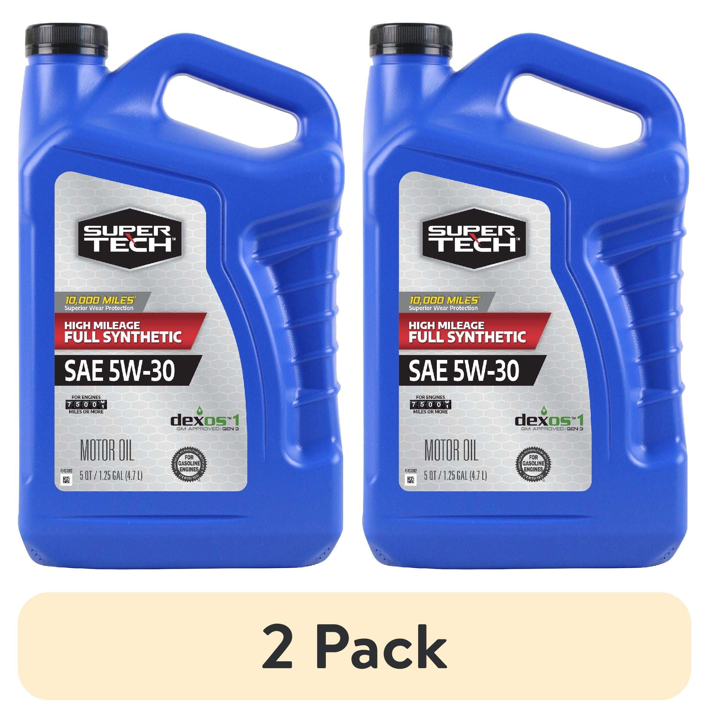 Super Tech High Mileage Full Synthetic SAE 5W-30 Motor Oil, 5 Quarts