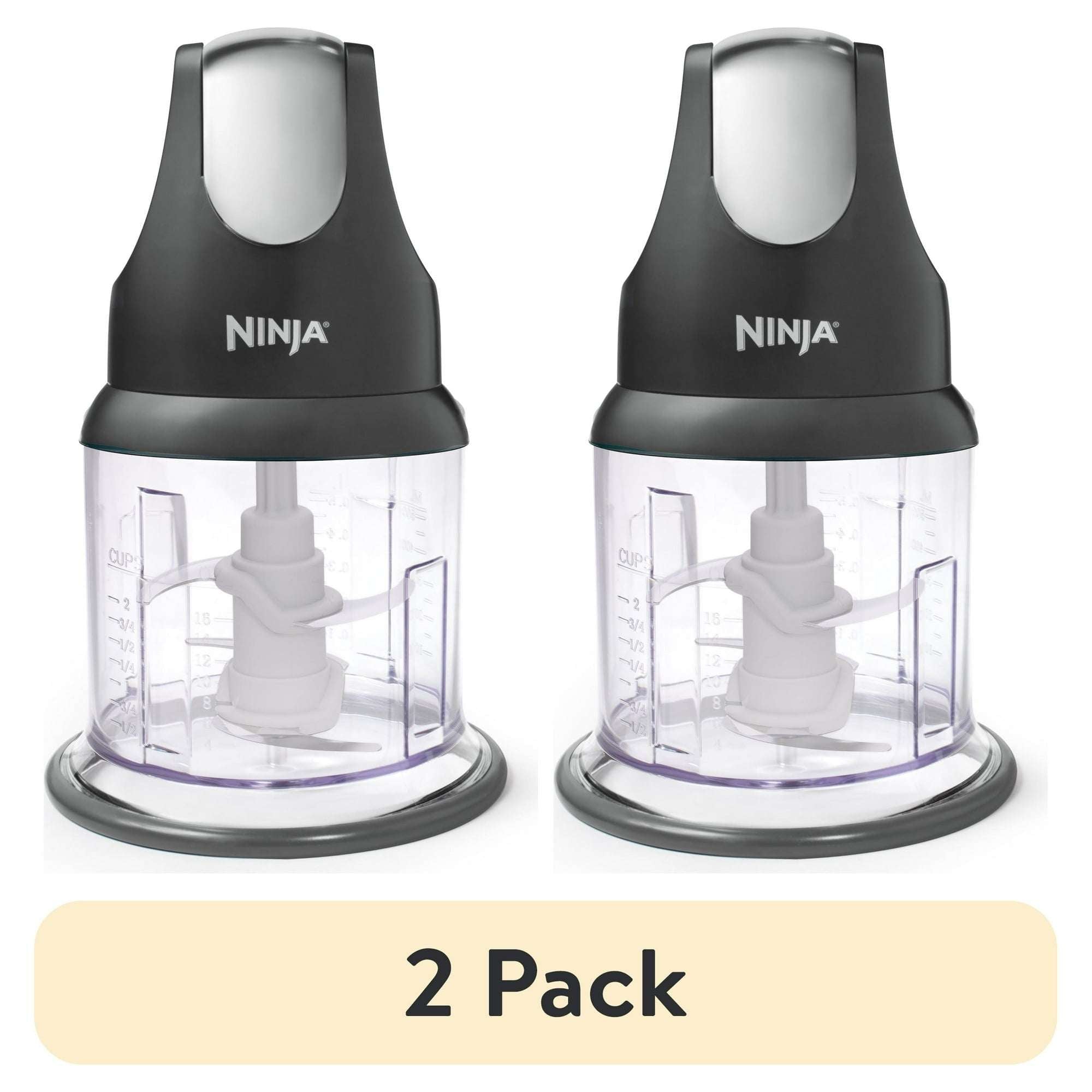 Ninja Express Chop 2-Cup Food Chopper, One-Touch Pulsing, Splash Guard & Storage Lid, NJ100, Gray