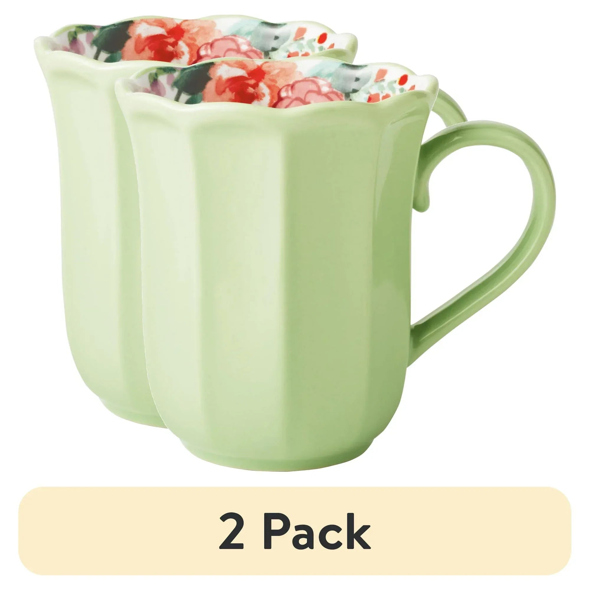 (2 pack) The Pioneer Woman Painted Meadows Mug, 15 oz