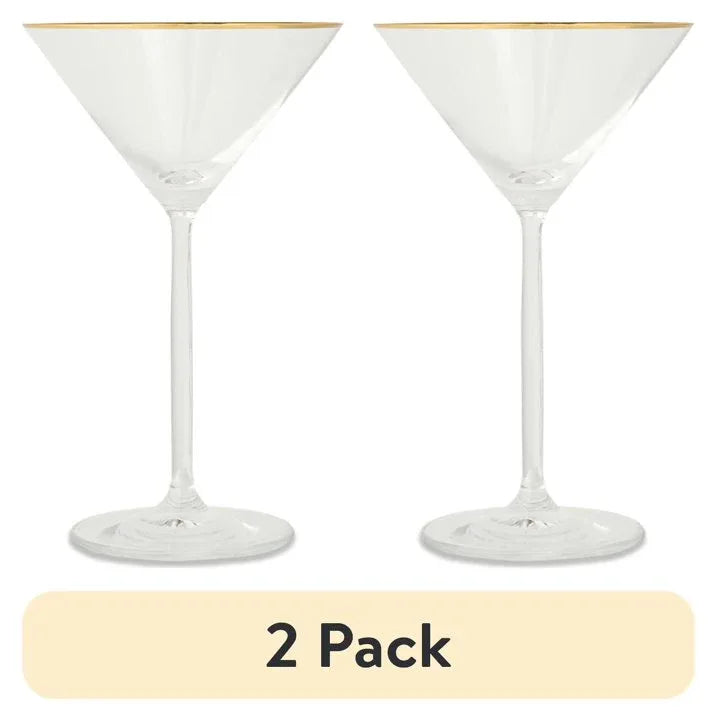 Thyme & Table 7 fl oz Martini Glass with Gold Rim