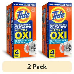 Tide Washing Machine Cleaner with Oxi Powder, Odor Eliminator and Washer Residue Remover, 4 Count
