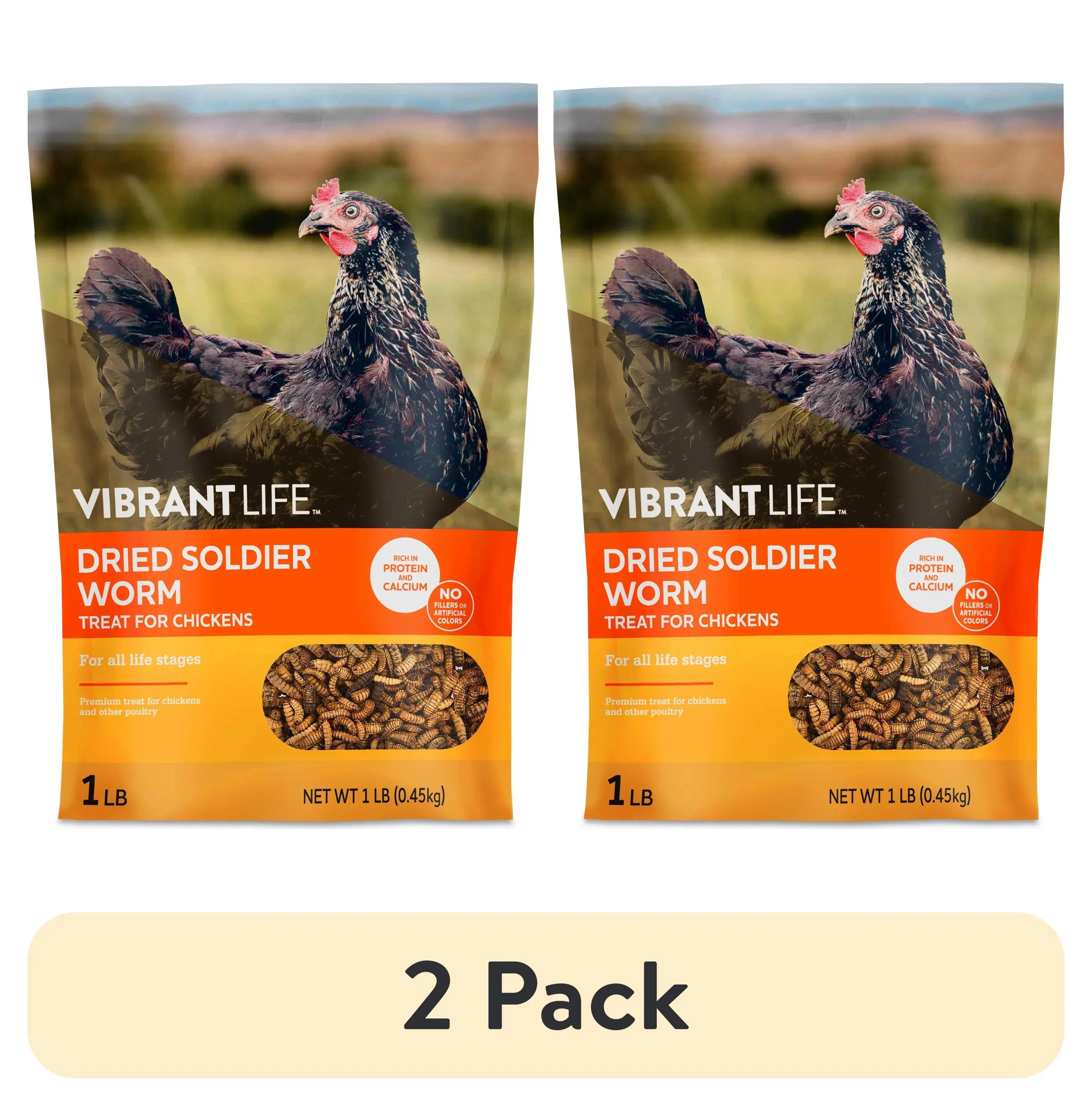 Vibrant Life Dried Soldier Worm Treats for Chickens, 1 lb Bag - USA MEGA SHOP