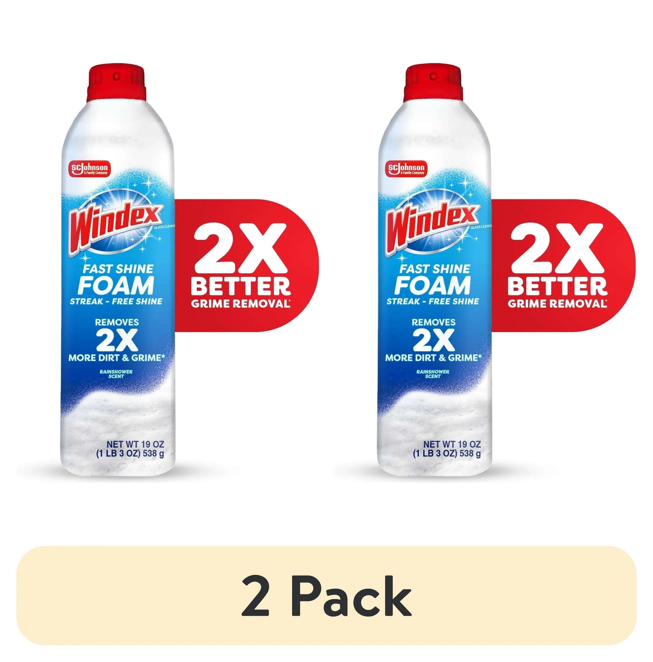 Windex Fast Shine Foam Glass Cleaner, No-Drip Aerosol Cleaning Spray, 19 oz. - USA MEGA SHOP