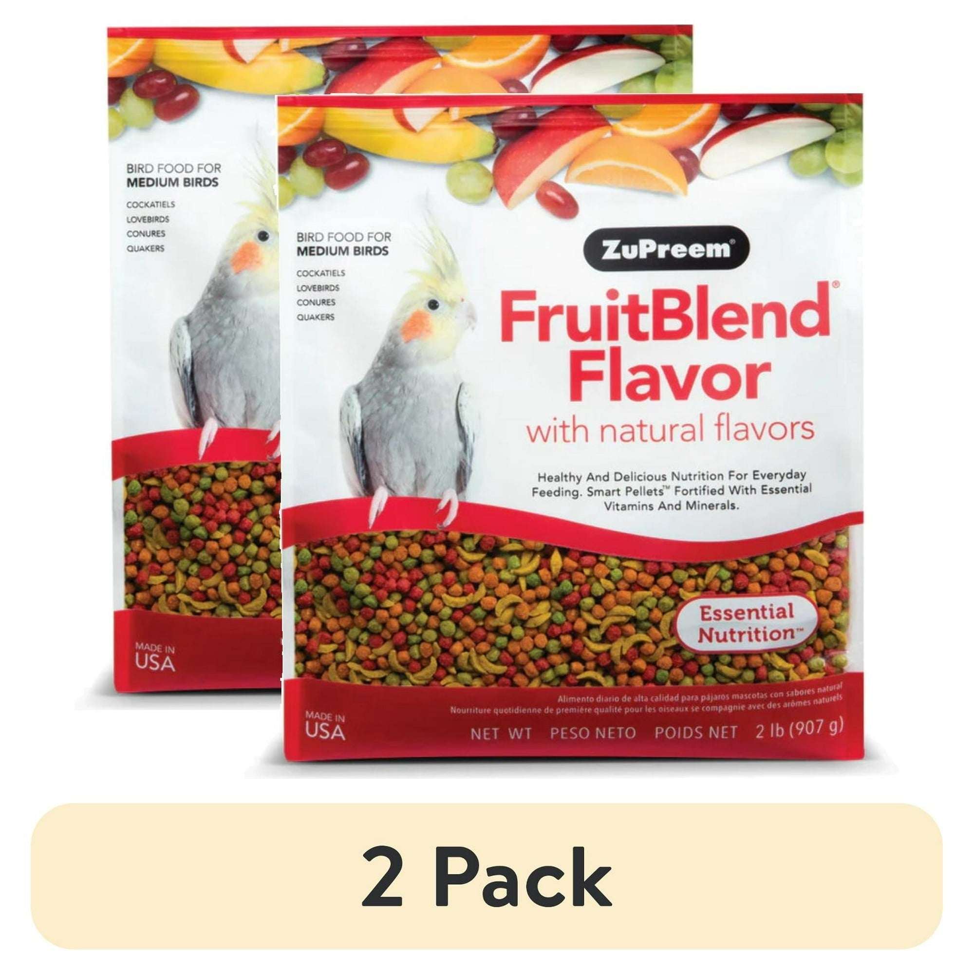 ZuPreem FruitBlend Flavor with Natural Flavors Bird Food for Medium Birds