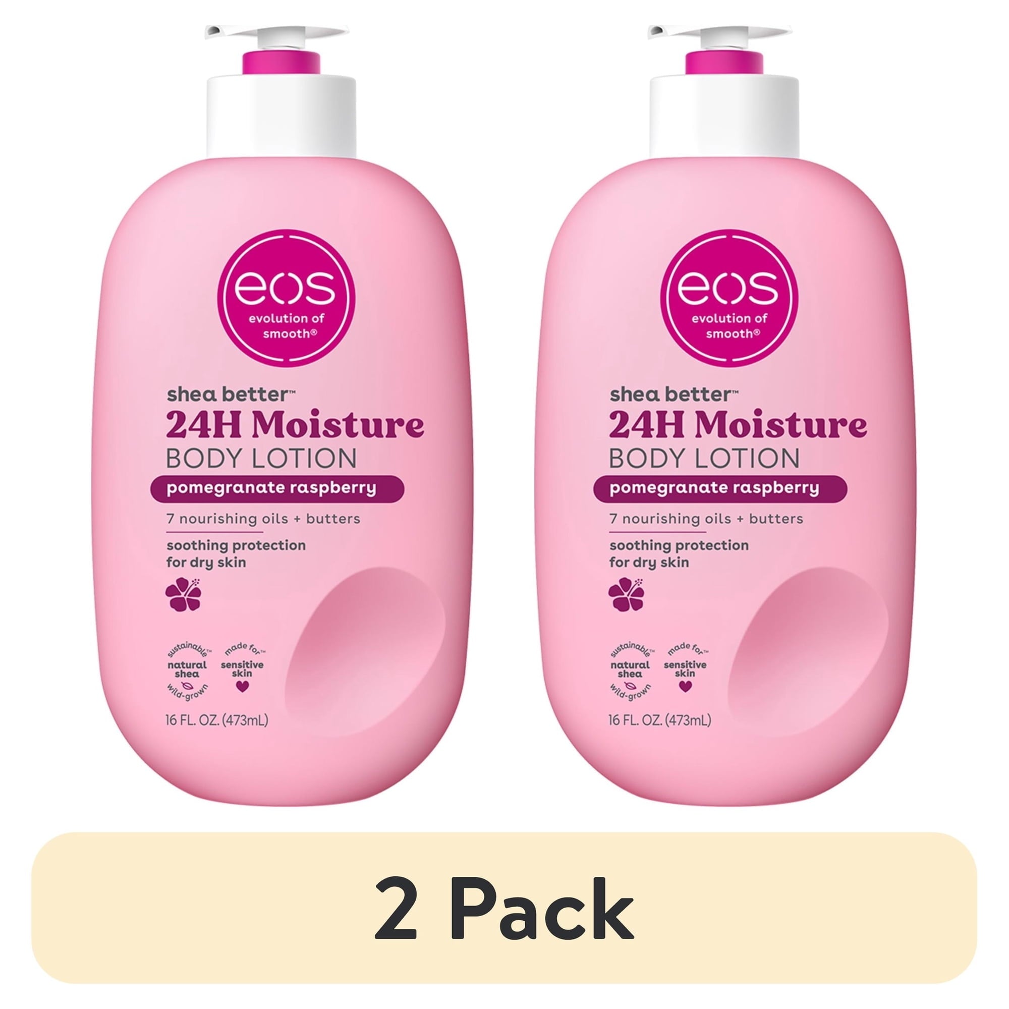 eos Shea Better Body Lotion - Pomegranate Raspberry, for Dry Skin, 16 fl oz