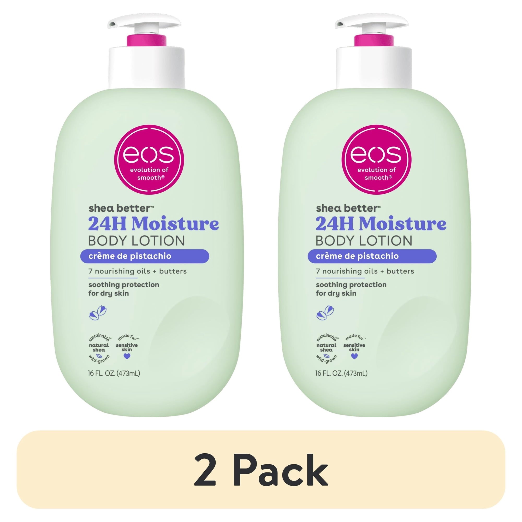eos Shea Better Body Lotion- Creme de Pistachio, Soothes Dry Skin, 16 fl oz
