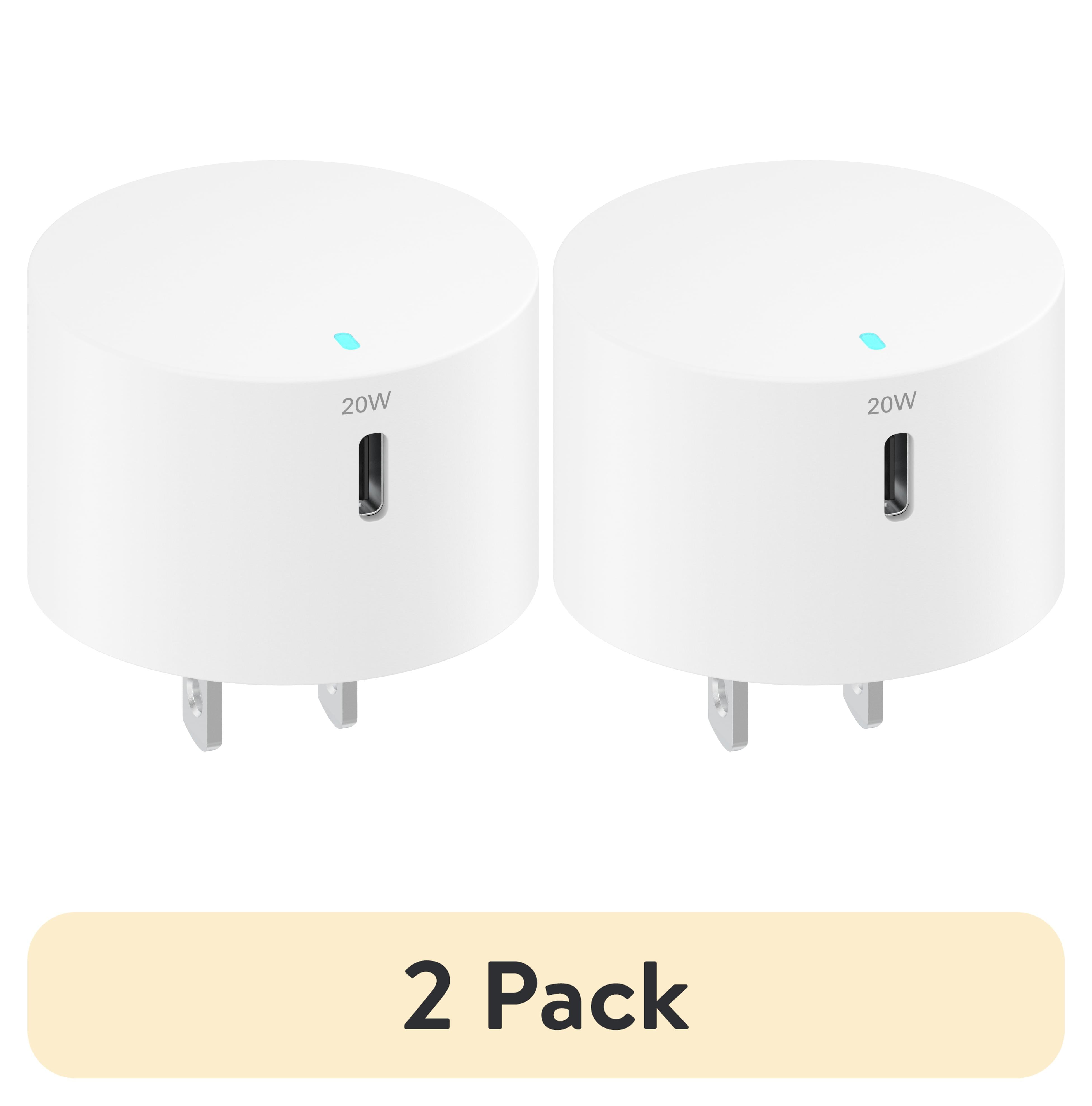 onn 20W Single USB-C Port Wall Charger, Fast Charging, USB-IF Certified, Foldable Plug, White - Compatible with iPhone 17/16/15 Series, Samsung Galaxy, Note, Pixel Devices iPad Pro, & More