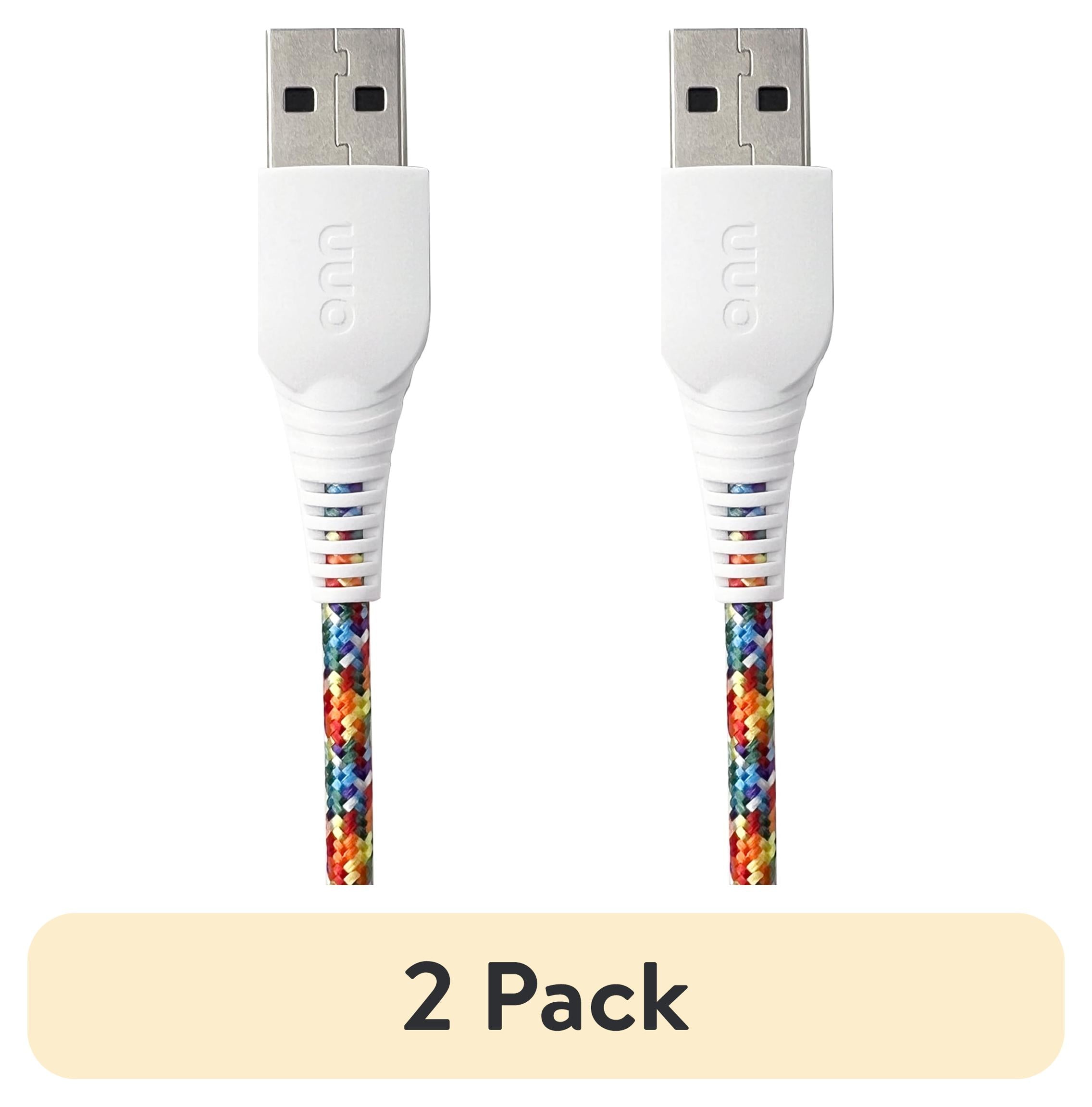 onn 6ft Lighting to USB A Braided Cable, MFI Certified, Rainbow - Compatible with iPhone 14/13/12/11/X/XR/XS/8/7/6/5, iPad, Airpods and more