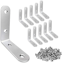 Stainless steel L corner bracket with holes and included screws/anchors