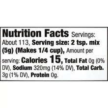 McCormick Premium Poultry Gravy Mix Nutrition Facts panel with serving details