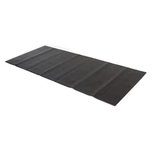 Dark gray foldable exercise equipment mat with segmented panels