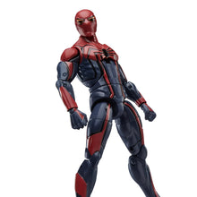 Spider-Man action figure in red-and-black velocity suit, upper-body angled pose