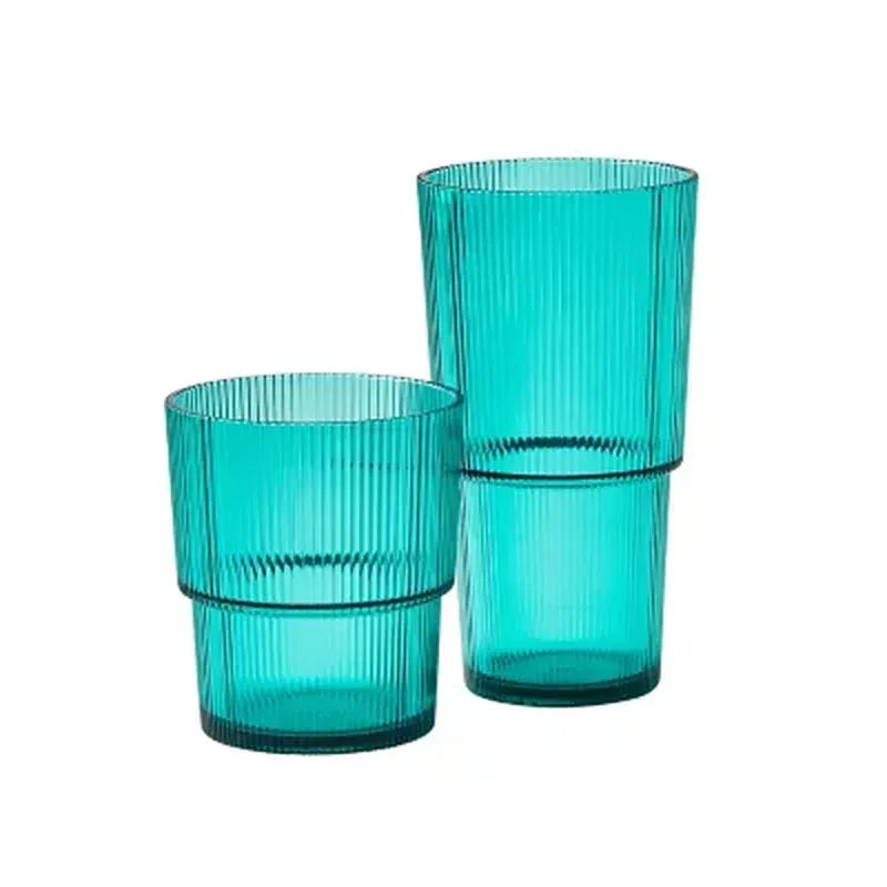 Member'S Mark Shatterproof 12-Piece Drinkware Set Ribbed (Assorted Colors)