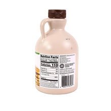 Organic dark maple syrup bottle with nutrition facts label, Wellsley Farms, 32 oz