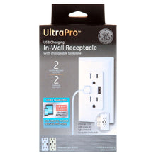 UltraPro in-wall USB receptacle box with changeable faceplate and two USB ports