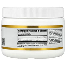 California Gold Nutrition Gold C Vitamin C supplement bottle back label, Supplement Facts