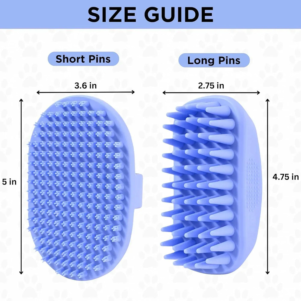 Dog Grooming Bath Brush, Pet Rubber Brush For Shower Scrubbing & Soothing Massage, Ideal for Long & Short Haired Dogs and Cats, Essential Puppy Grooming Accessories, 2 PACK [We Love Doodles] - USA MEGA SHOP