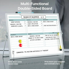 Marsrock Sale 17"×13"Green Desktop Double-Sided Dry Erase Whiteboard with Stand,10Markers,6Magnets,1Eraser,Great for Home,School&Office Planning