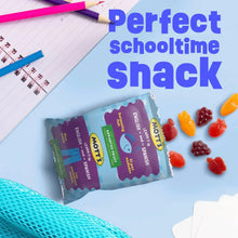 English and Spanish snack pouch with Perfect schooltime snack text