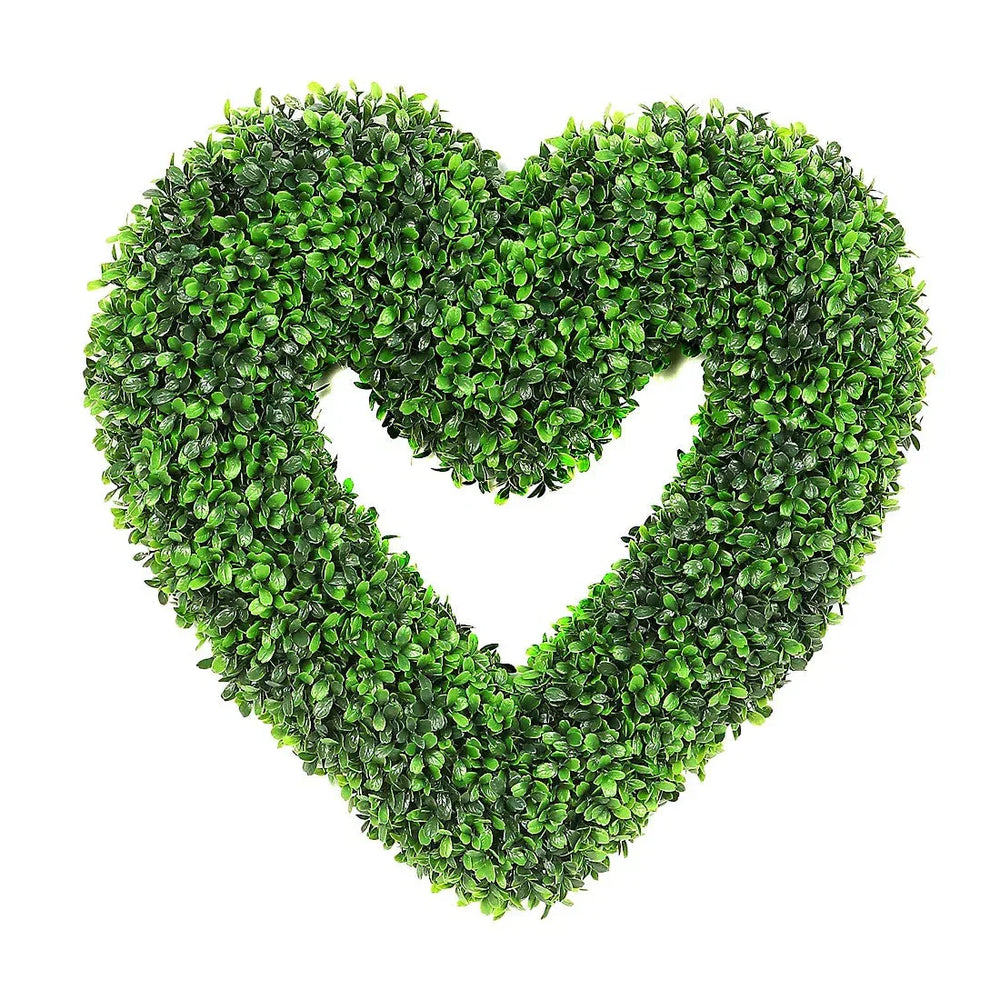 20" Faux BoxWood Heart Wreath - USA MEGA SHOP