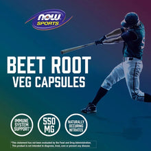 Beet Root veg capsules promotional label with athlete graphic and product badge