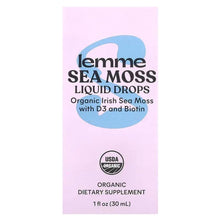 Sea moss liquid drops box front label: Organic, USDA organic, 1 fl oz (30 ml)