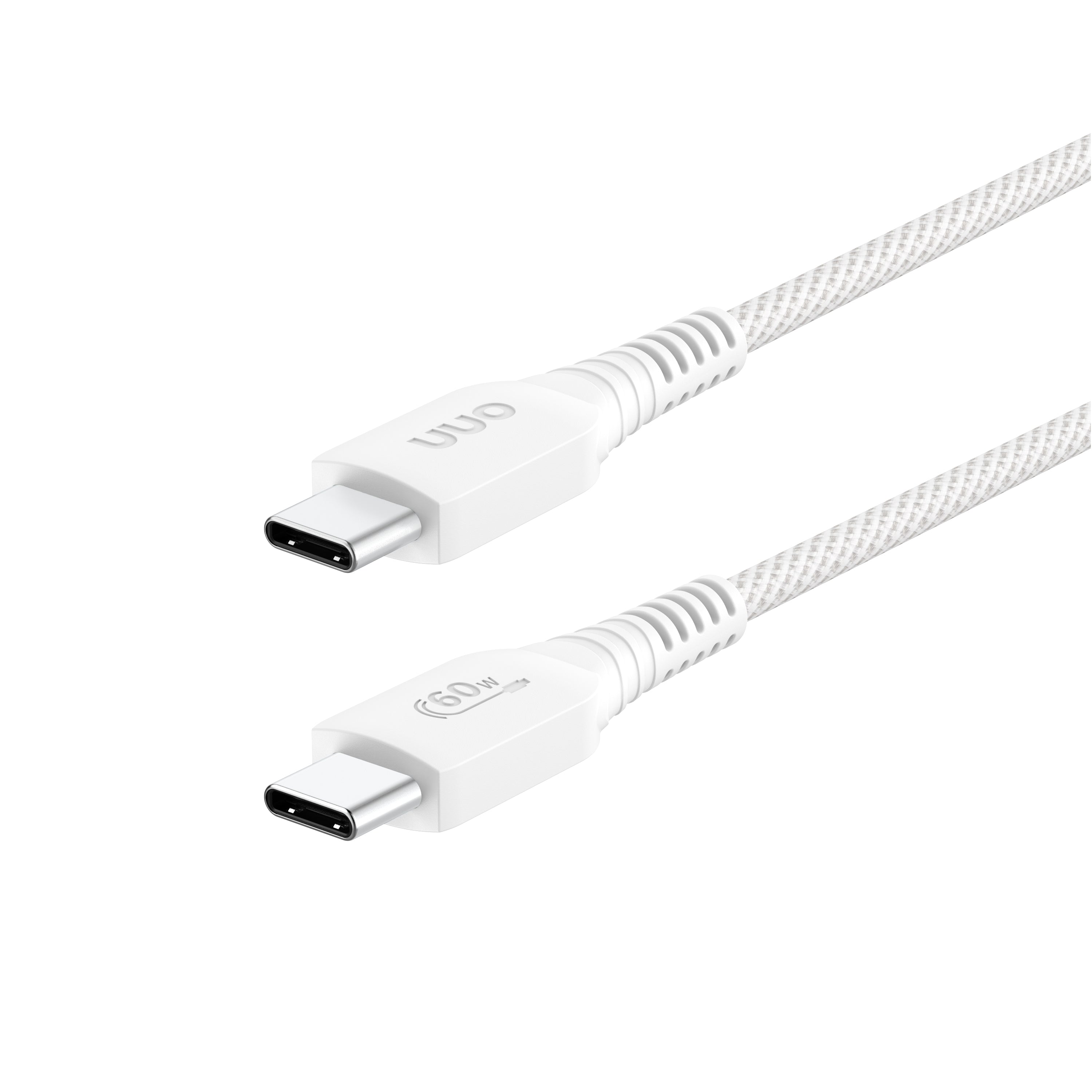 onn 3ft USB-C To USB-C Braided Charging Cable, Fast Charging, USB-IF Certified, White - Compatible with iPhone 17/16/15 Series, Samsung Galaxy, Note, Pixel Devices iPad Pro, & More