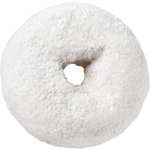 Powdered mini donut ring with central hole and white sugar coating