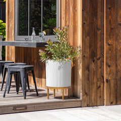 21.5‚Äù Capri Planter with Wood Stand by Veradek, 2-pack