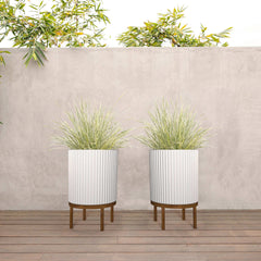 21.5‚Äù Capri Planter with Wood Stand by Veradek, 2-pack