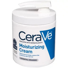 CeraVe Moisturizing Cream jar with white lid, blue label text