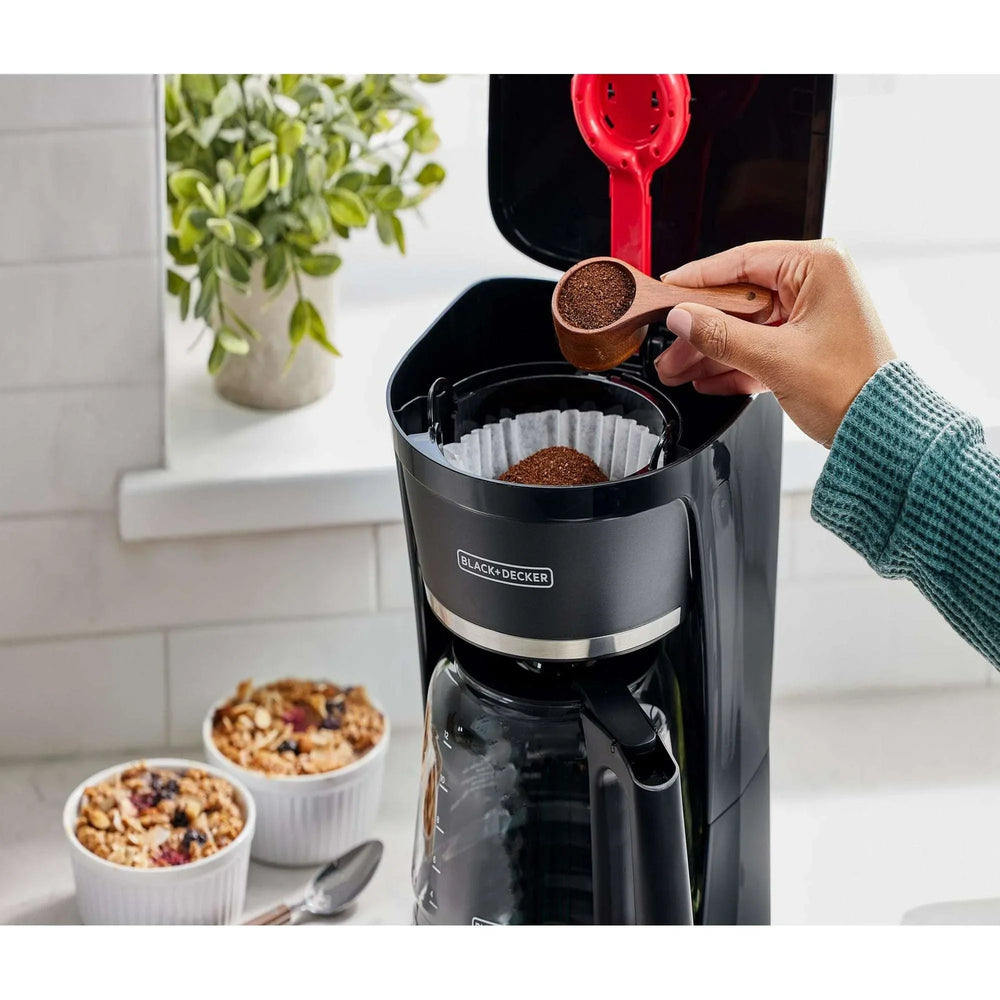 BLACK+DECKER Programmable 12-Cup Drip Coffee Maker with Custom Brew Strength, Black - USA MEGA SHOP