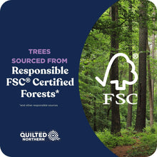 Quilted Northern toilet paper FSC responsible sourcing badge