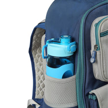 Your Zone Tritan water bottle, blue, with silicone sleeve and flip spout cap