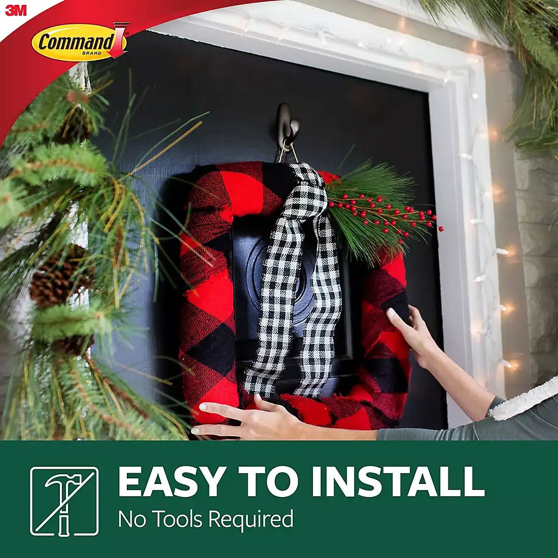 Command Damage-Free Hanging Metal Hooks, 2 pk. - Brushed Metal