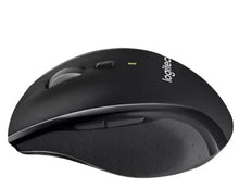 Black ergonomic computer mouse with scroll wheel and side buttons