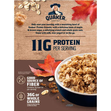 Protein granola back panel with bowl photo and 11g protein per serving claim