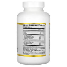 Omega 3-6-9 supplement bottle back with Supplement Facts table