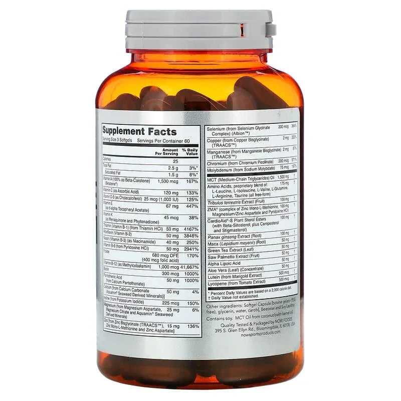 NOW Foods, Sports, Men's Active Sports Multi, Softgels