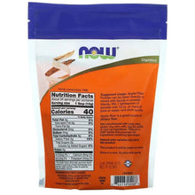 NOW Apple Fiber powder nutrition facts panel on pouch back